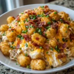 Cheesy Chicken Tater Tot Casserole – Crispy, Creamy & Loaded with Comfort Food Goodness!