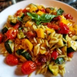 Orzo with Roasted Vegetables and Pesto – Fresh, Flavorful & Perfectly Light!