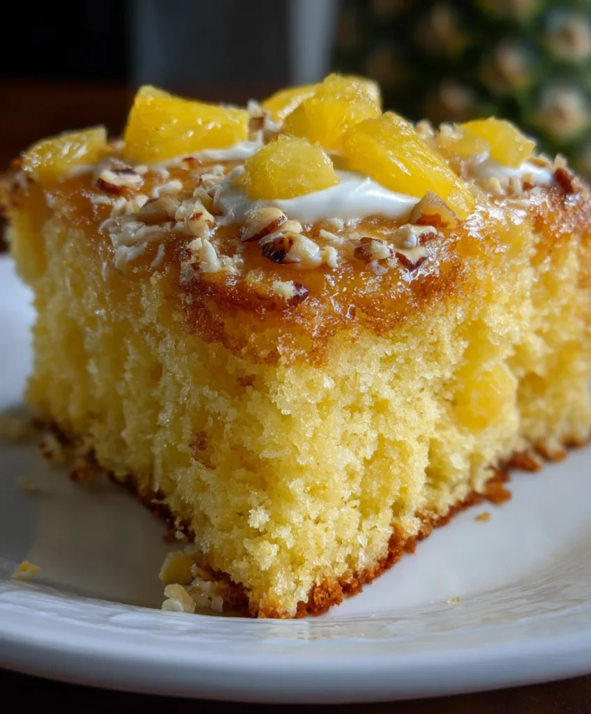 Hawaiian Pineapple Cake – Moist, Tropical & Bursting with Sweet Pineapple Flavor!