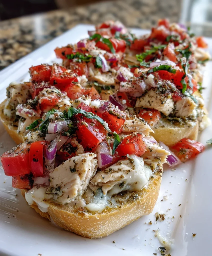 Chicken Bruschetta Casserole – Fresh, Cheesy & Bursting with Flavor!