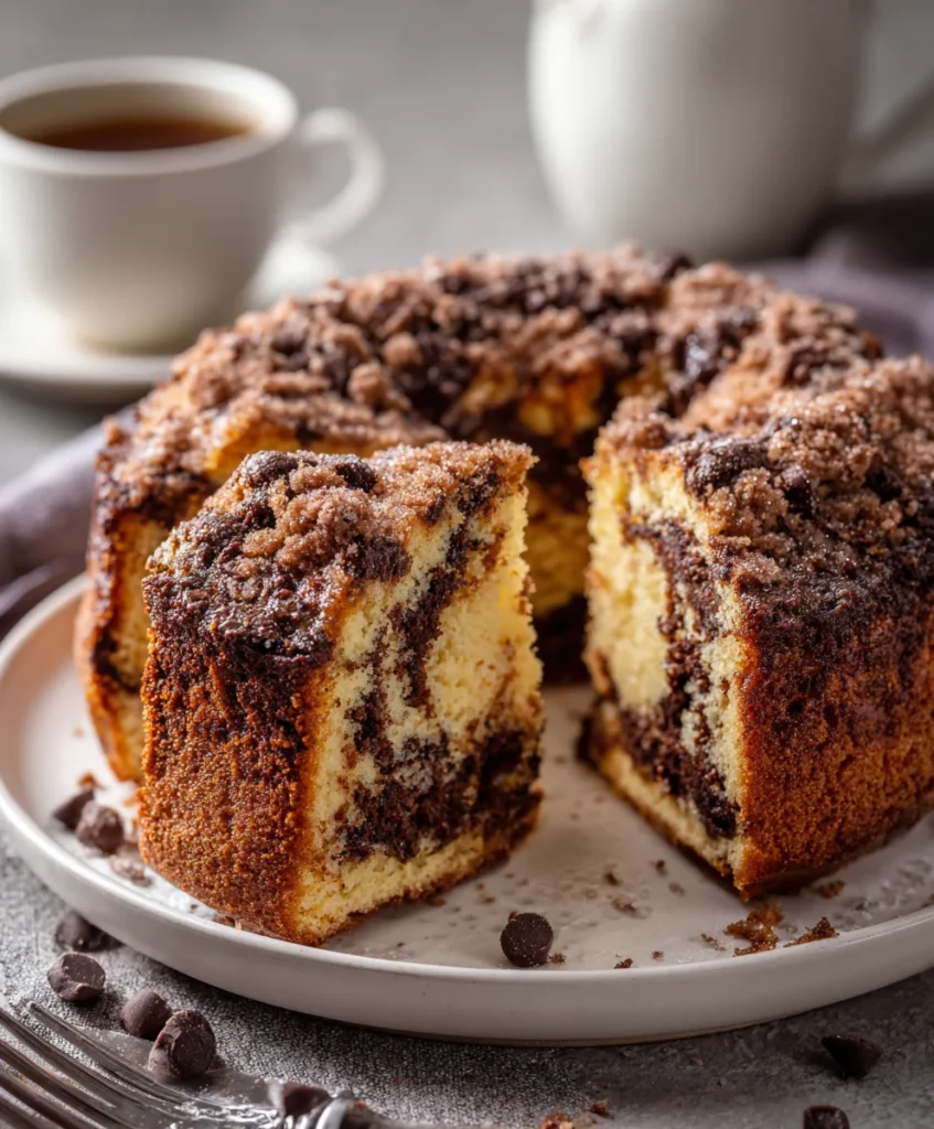 Chocolate Chip Coffee Cake – Buttery, Moist & Packed with Gooey Chocolate!