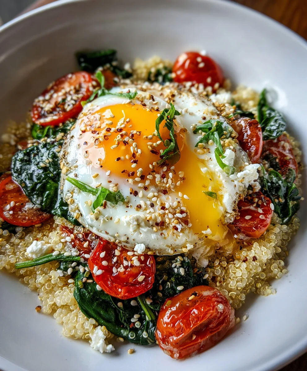 Breakfast Bowl with Egg, Spinach & Feta – Fresh, Savory & Energizing!