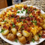 Cheesy Breakfast Potatoes with Crispy Bacon – Crispy, Cheesy & Loaded with Flavor!