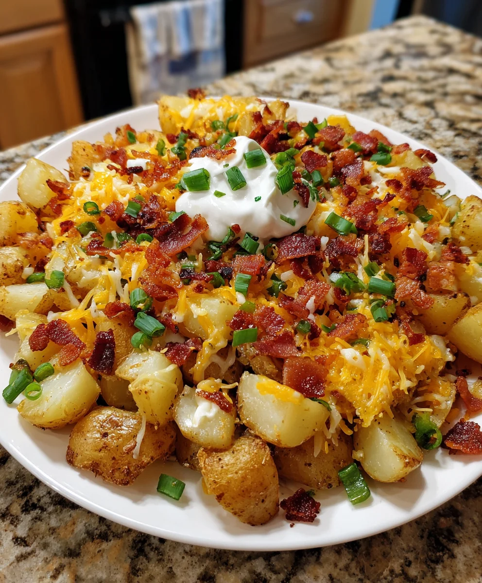 Cheesy Breakfast Potatoes with Crispy Bacon – Crispy, Cheesy & Loaded with Flavor!