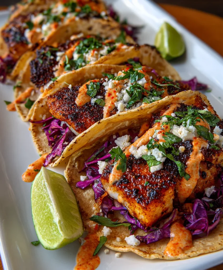 Blackened Fish Tacos – Spicy, Fresh & Bursting with Flavor!