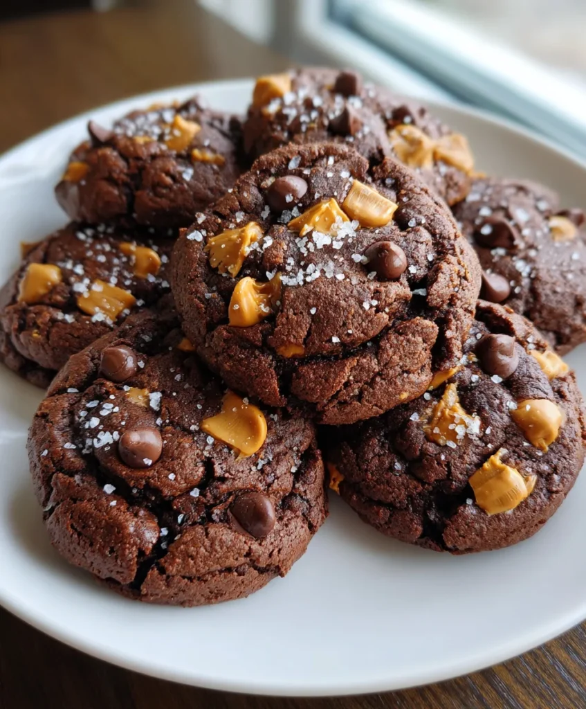 Double Chocolate Salted Caramel Cookies – Rich, Gooey & Irresistibly Decadent!