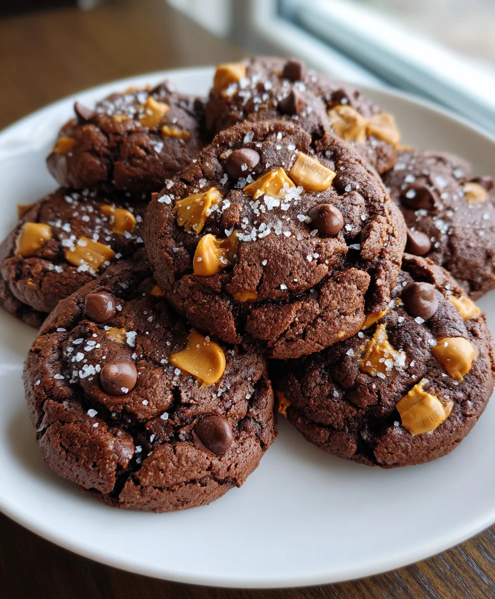 Double Chocolate Salted Caramel Cookies – Rich, Gooey & Irresistibly Decadent!