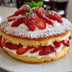 Strawberry Cream Cake – Light, Fluffy & Bursting with Fresh Berry Flavor!
