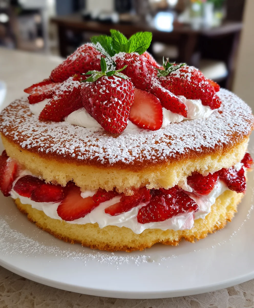 Strawberry Cream Cake – Light, Fluffy & Bursting with Fresh Berry Flavor!