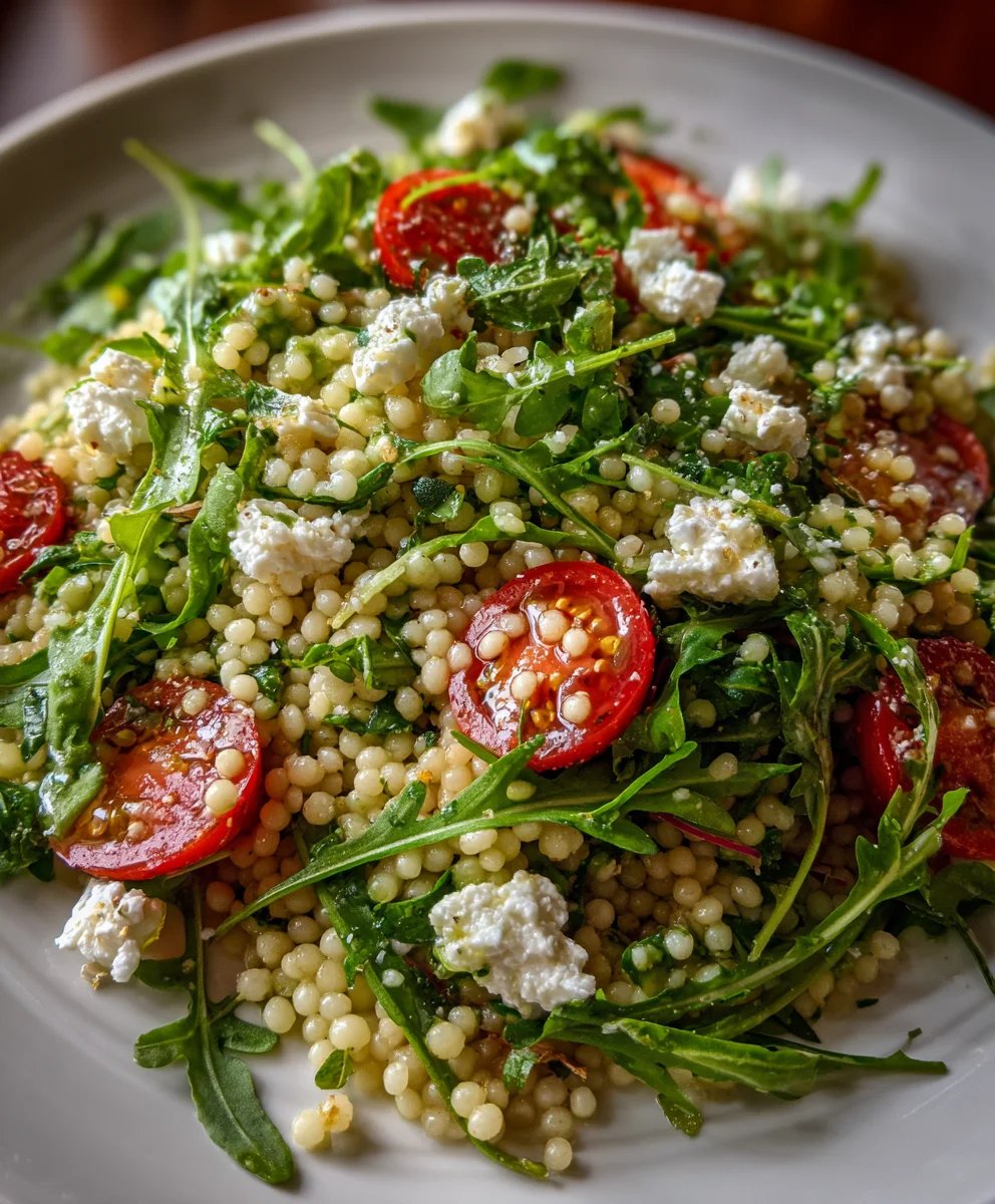 Arugula Couscous Salad with Feta – Fresh, Zesty & Packed with Mediterranean Flavor!