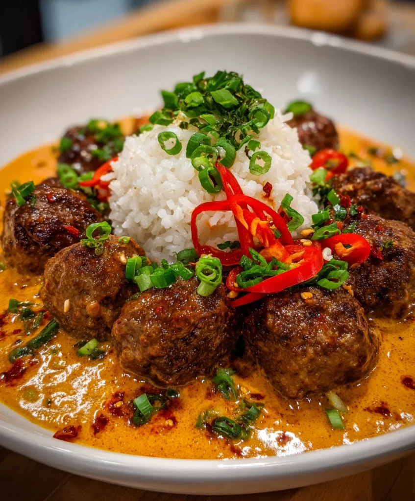 Jerk Meatballs in Coconut Curry Sauce – Bold, Spicy & Creamy Caribbean Flavor!