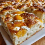 Peaches and Cream Sourdough Focaccia – Soft, Sweet & Bursting with Summer Flavor!