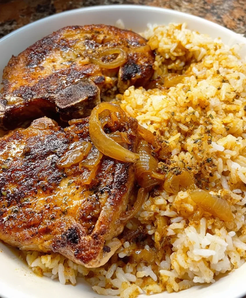 Fried French Onion Pork Chops and Rice – Crispy, Savory & Loaded with Comfort Food Flavor!