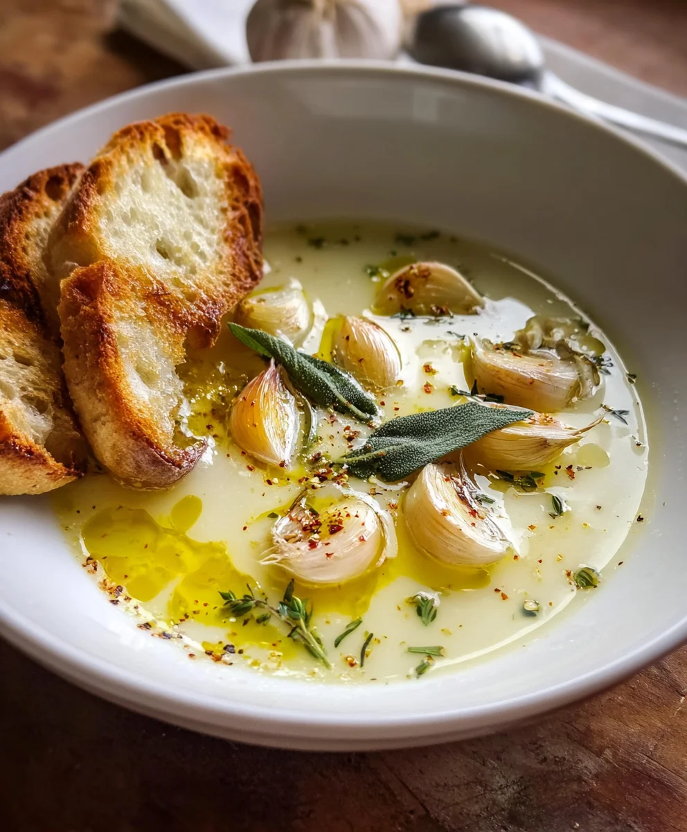 French Garlic Soup – Warm, Savory & Packed with Rich Rustic Flavor!