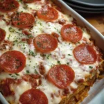 Spaghetti Pizza Casserole – Cheesy, Saucy & Loaded with Pizza Night Flavor!