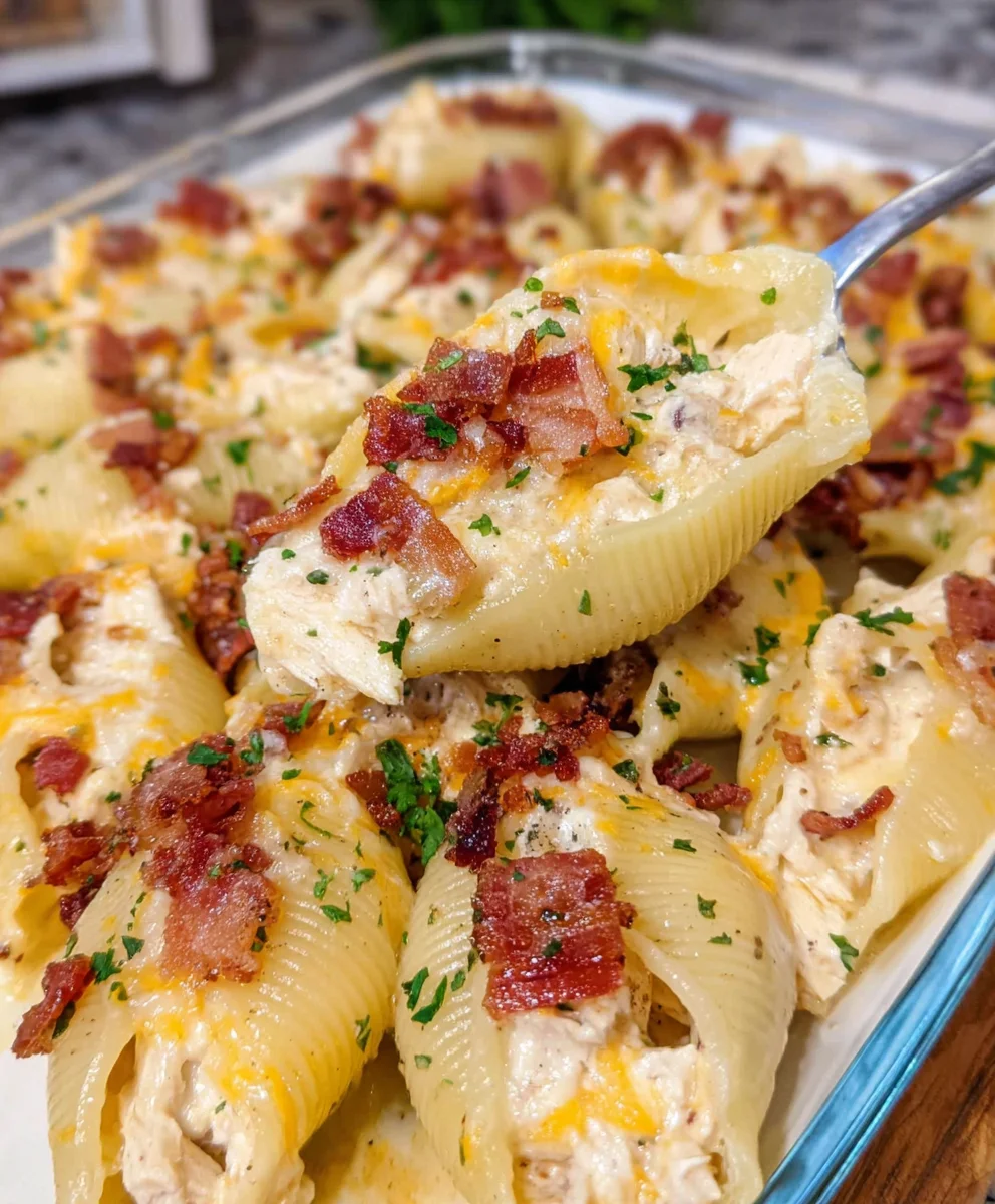 Crack Chicken Stuffed Shells – Creamy, Cheesy & Loaded with Bold Comfort Food Flavor!