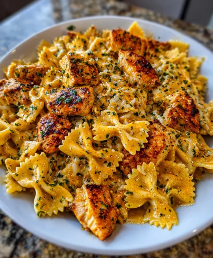Mozzarella Garlic Butter Chicken Bowties – Creamy, Cheesy & Packed with Garlic Butter Flavor!