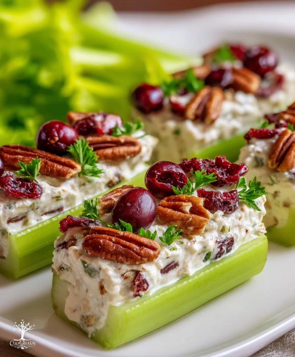 Cranberry Pecan Cream Cheese Stuffed Celery – Crunchy, Creamy & Perfectly Sweet and Savory!