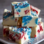 4th of July White Chocolate Fudge – Creamy, Festive & Bursting with Sweet Vanilla Flavor!