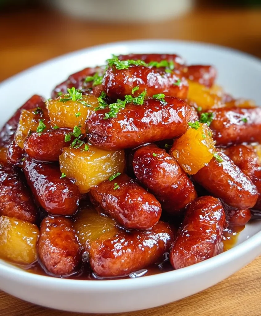 Sweet Spicy Pineapple Jalapeño Lil Smokies – Sticky, Smoky & Packed with Bold Sweet Heat!