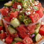 Watermelon Tajín Pickle Crunch Cups – Sweet, Tangy & Packed with Bold Crunchy Flavor!