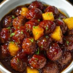Slow Cooker Meatball Pineapple Smokies – Sweet, Savory & Perfect for Party Snacking!
