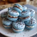 Blue Macarons with Chocolate Ganache – Delicate, Decadent & Filled with Rich Chocolate Bliss!
