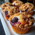 Soft Blackberry Muffins with Streusel – Tender, Sweet & Topped with Buttery Crumble!