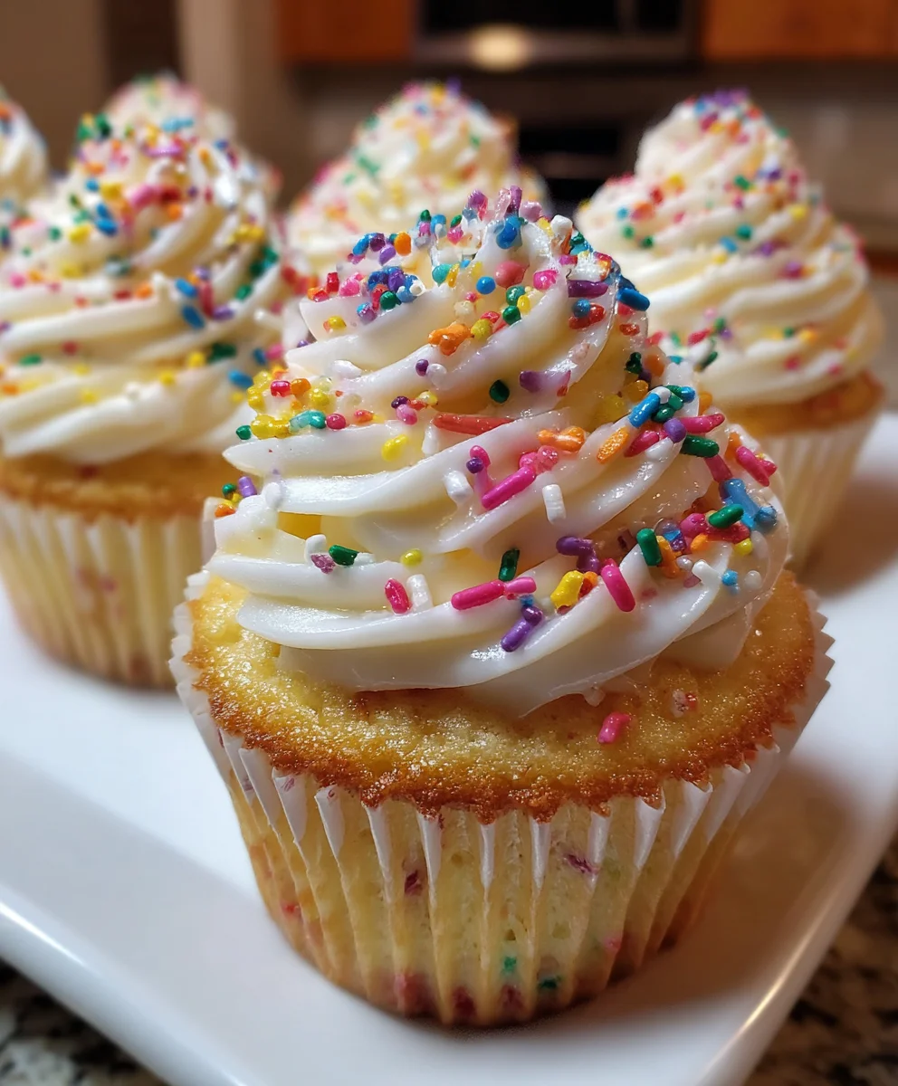 Confetti Sprinkle Cupcakes – Fun, Fluffy & Bursting with Sweet Celebration Flavor!