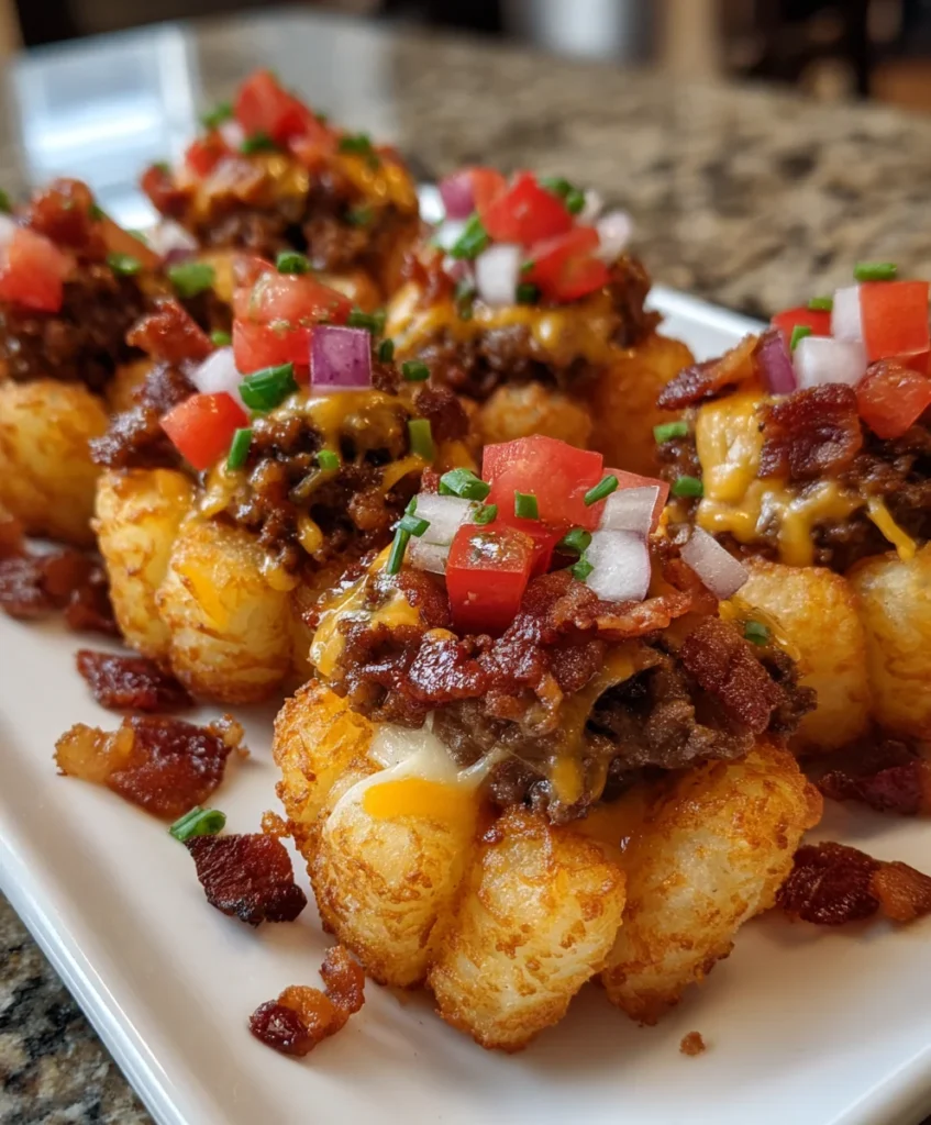 Cheeseburger Stuffed Tater Cones – Crispy, Cheesy & Loaded with Burger Flavor!