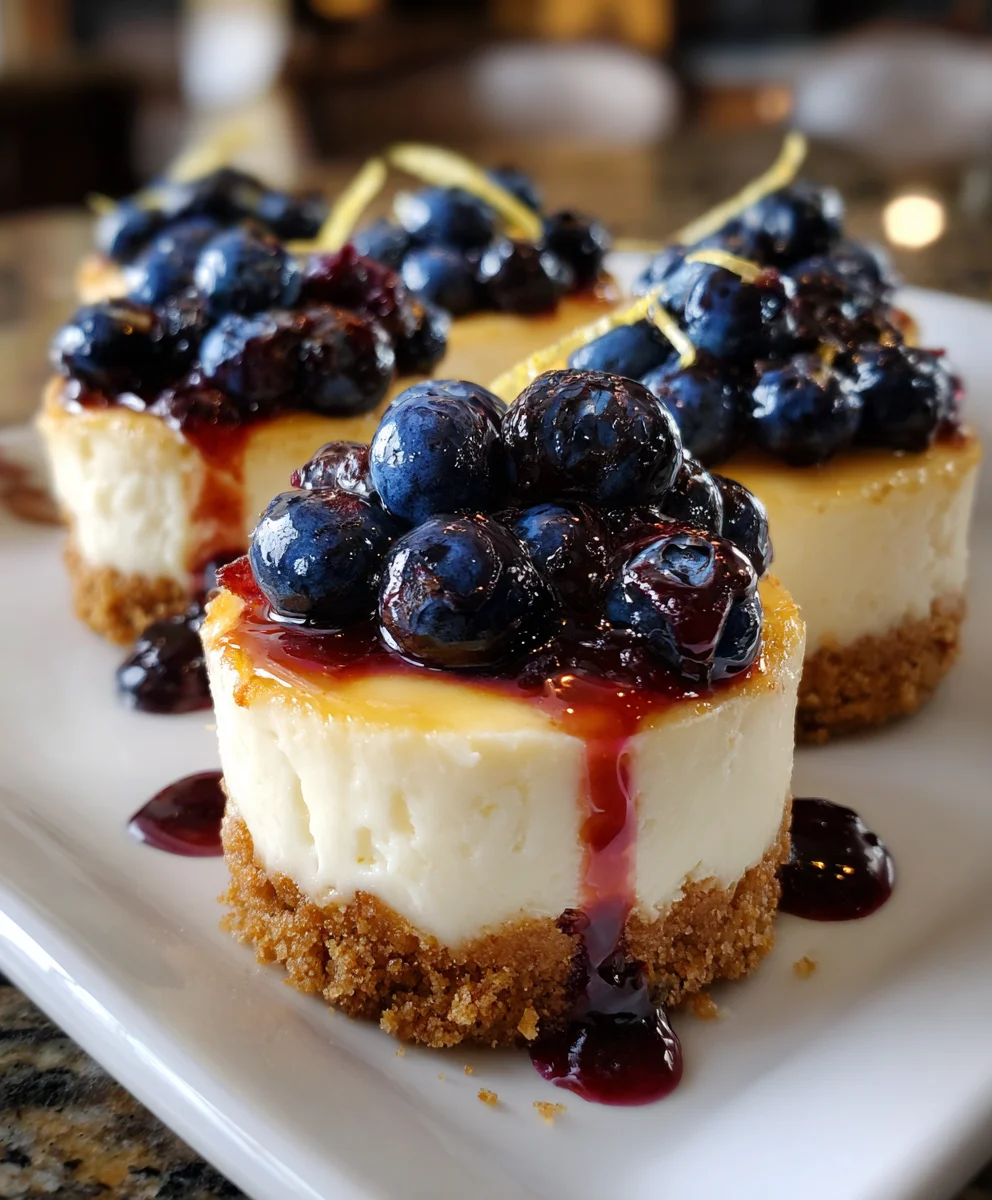 Healthy Mini Lemon Blueberry Cheesecakes – Light, Creamy & Bursting with Fresh Berry Flavor!