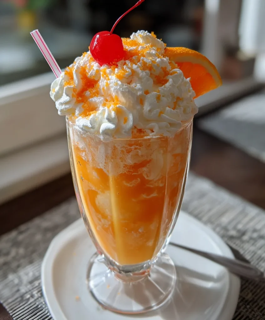 Creamy Orange Creamsicle Ice Cream Float – Fizzy, Creamy & Bursting with Citrus Sweetness!