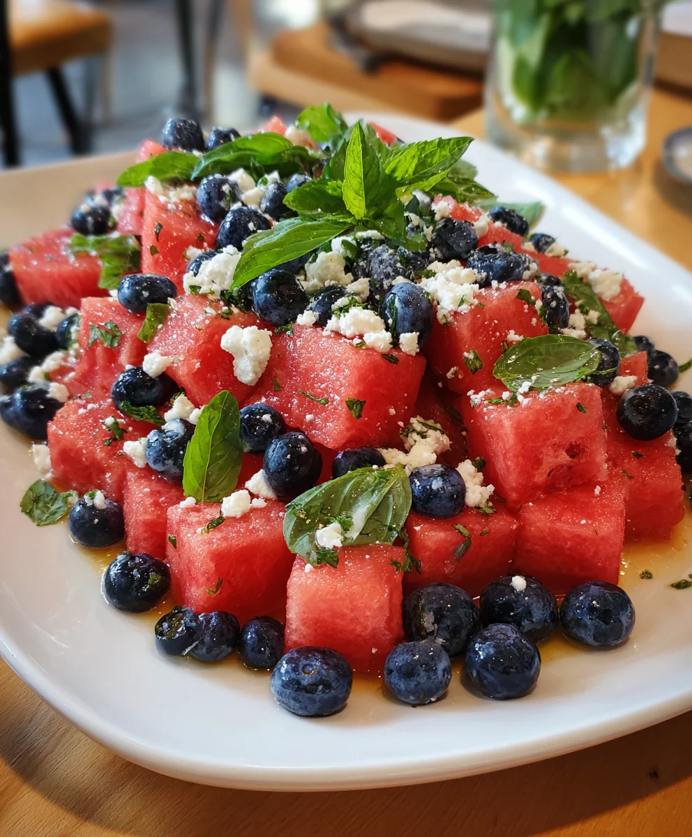 Watermelon Feta Salad – Fresh, Juicy & Bursting with Sweet Savory Flavor!