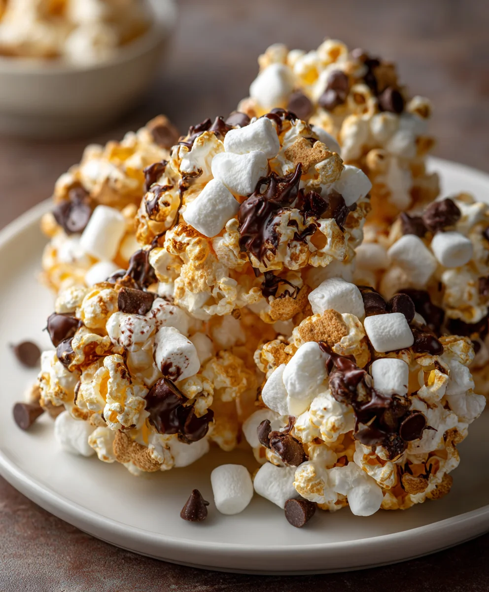 S’mores Popcorn Balls – Gooey, Crunchy & Packed with Campfire Sweetness!