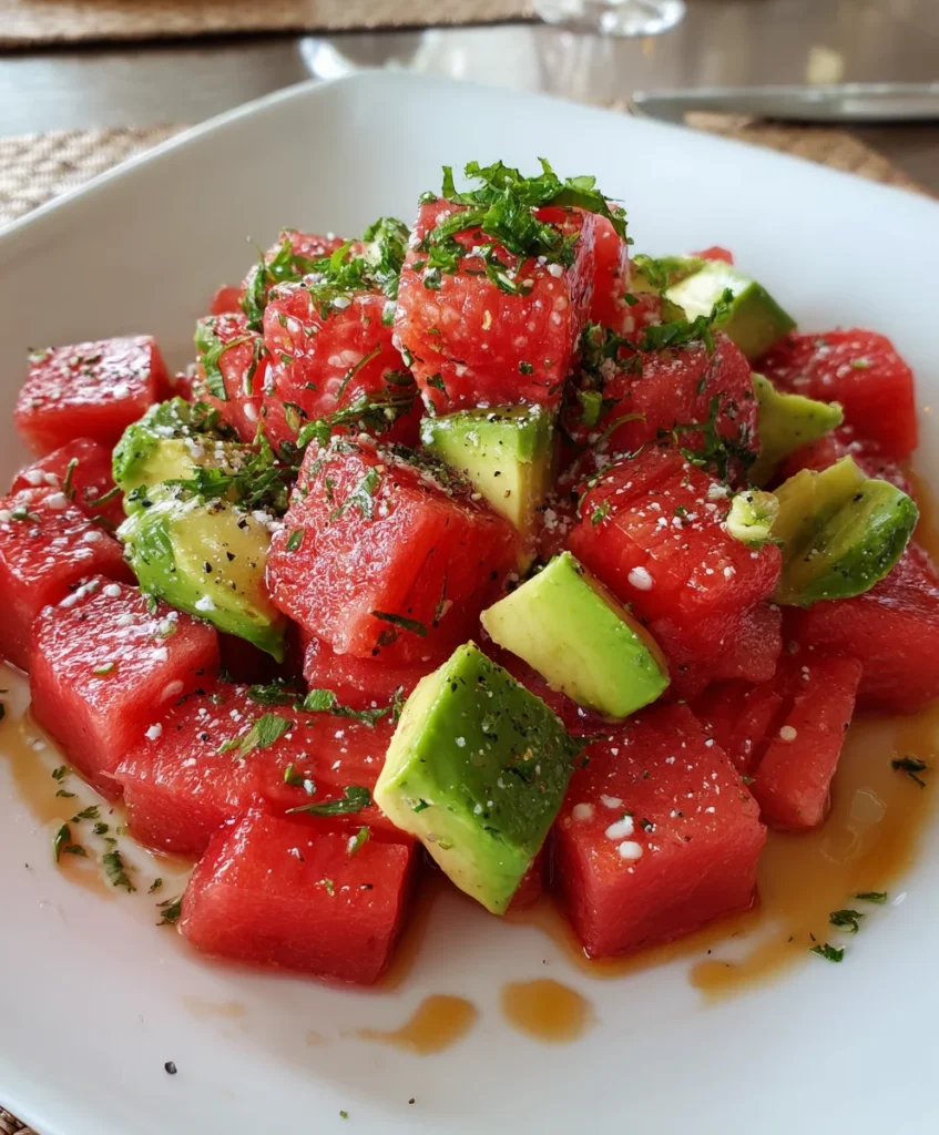 Watermelon and Avocado Salad – Fresh, Juicy & Bursting with Summer Flavor!