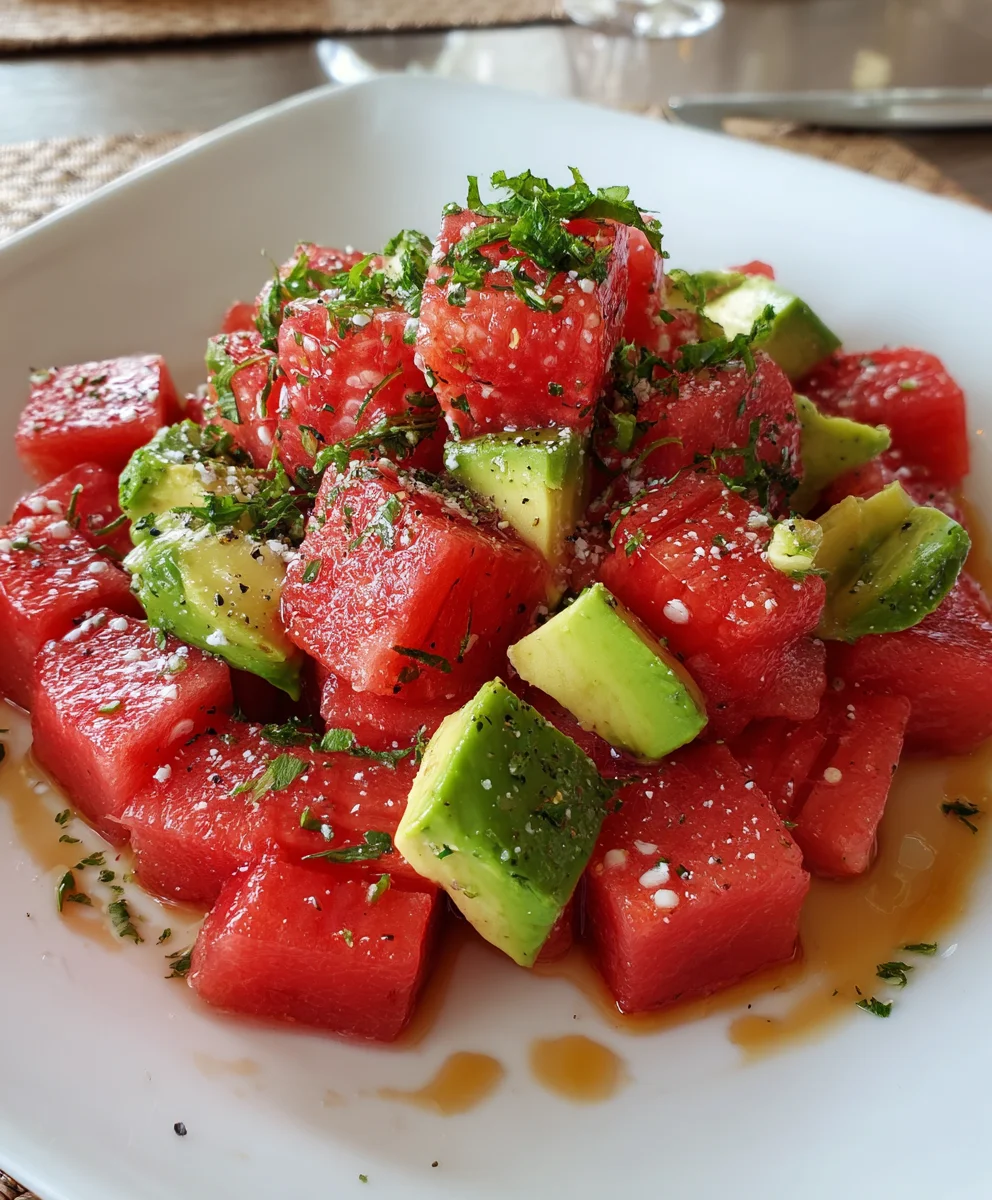 Watermelon and Avocado Salad – Fresh, Juicy & Bursting with Summer Flavor!
