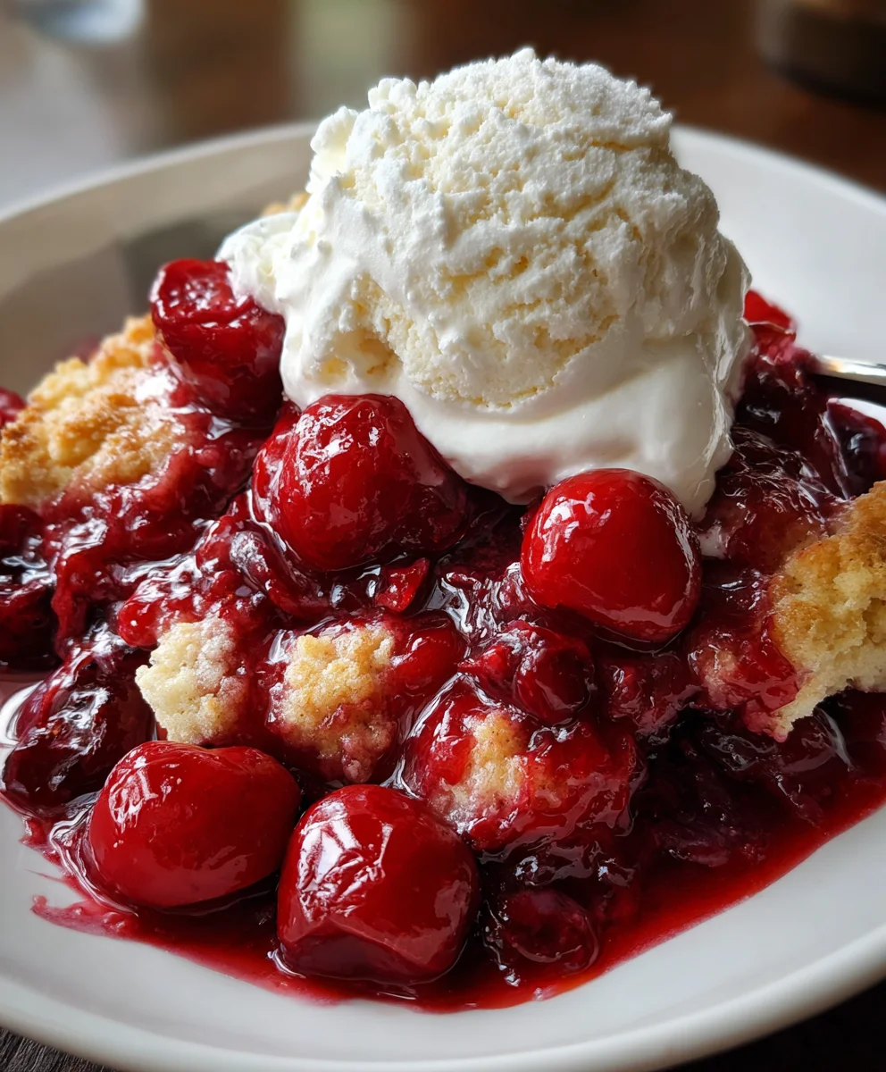 Cherry Cobbler Recipe with Pie Filling – Warm, Sweet & Bursting with Juicy Cherry Flavor!