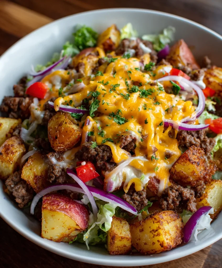 Smash Burger Bowl – Juicy, Cheesy & Loaded with Burger Flavor Without the Bun!
