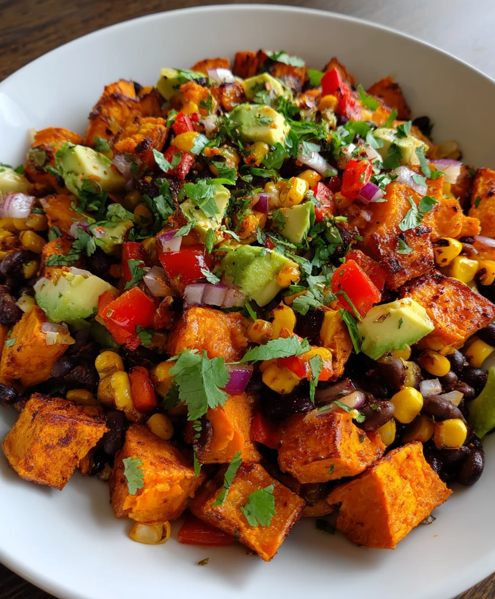 Roasted Sweet Potato Black Bean Salad – Hearty, Fresh & Packed with Bold Flavor!