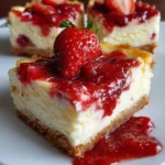 Soft Strawberry Cheesecake Bars – Creamy, Sweet & Bursting with Fresh Berry Flavor!