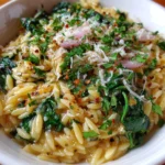 One-Pot Spinach Orzo with Parmesan – Creamy, Cheesy & Packed with Fresh Flavor!