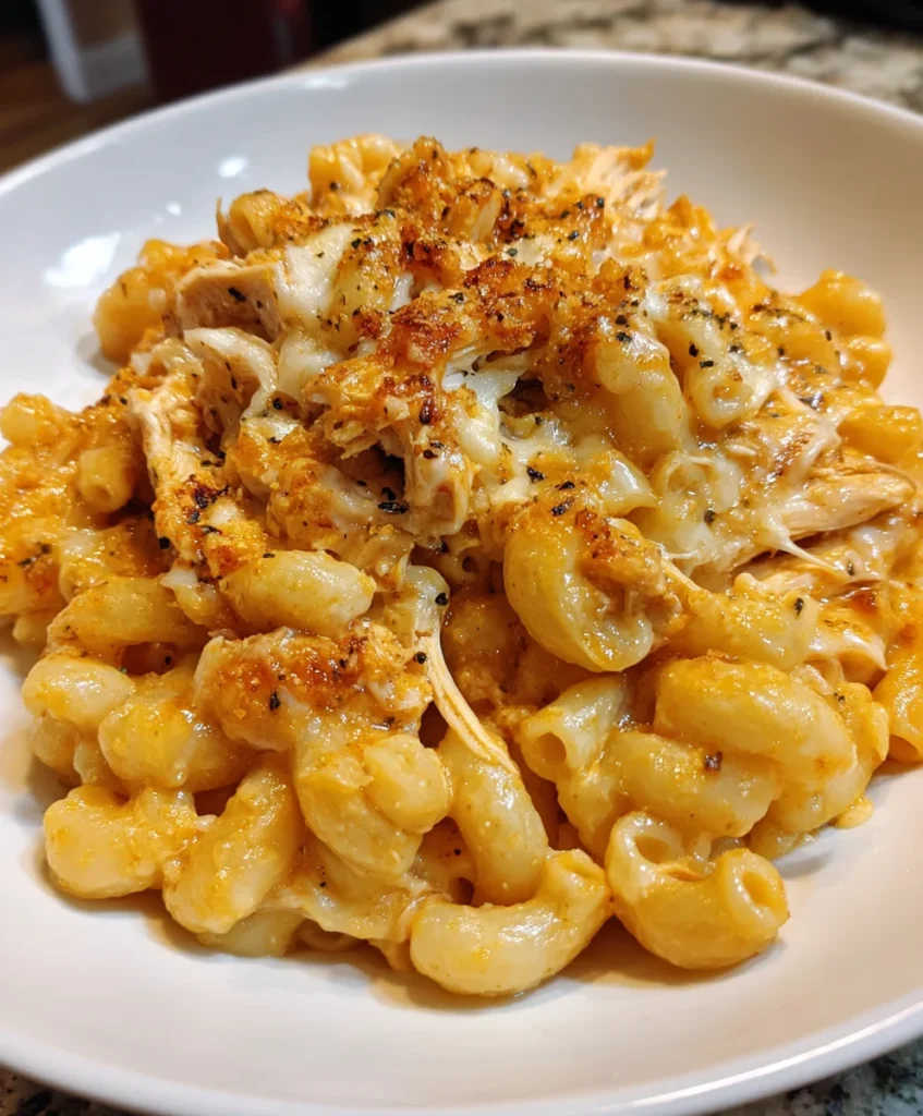 Crockpot Buffalo Chicken Mac & Cheese – Creamy, Spicy & Loaded with Cheesy Comfort!
