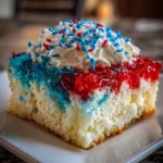 Red, White, & Blue Poke Cake – Festive, Moist & Bursting with Sweet Patriotic Flavor!