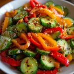 Viral TikTok Cucumber & Bell Pepper Salad – Crunchy, Fresh & Packed with Bold Flavor!