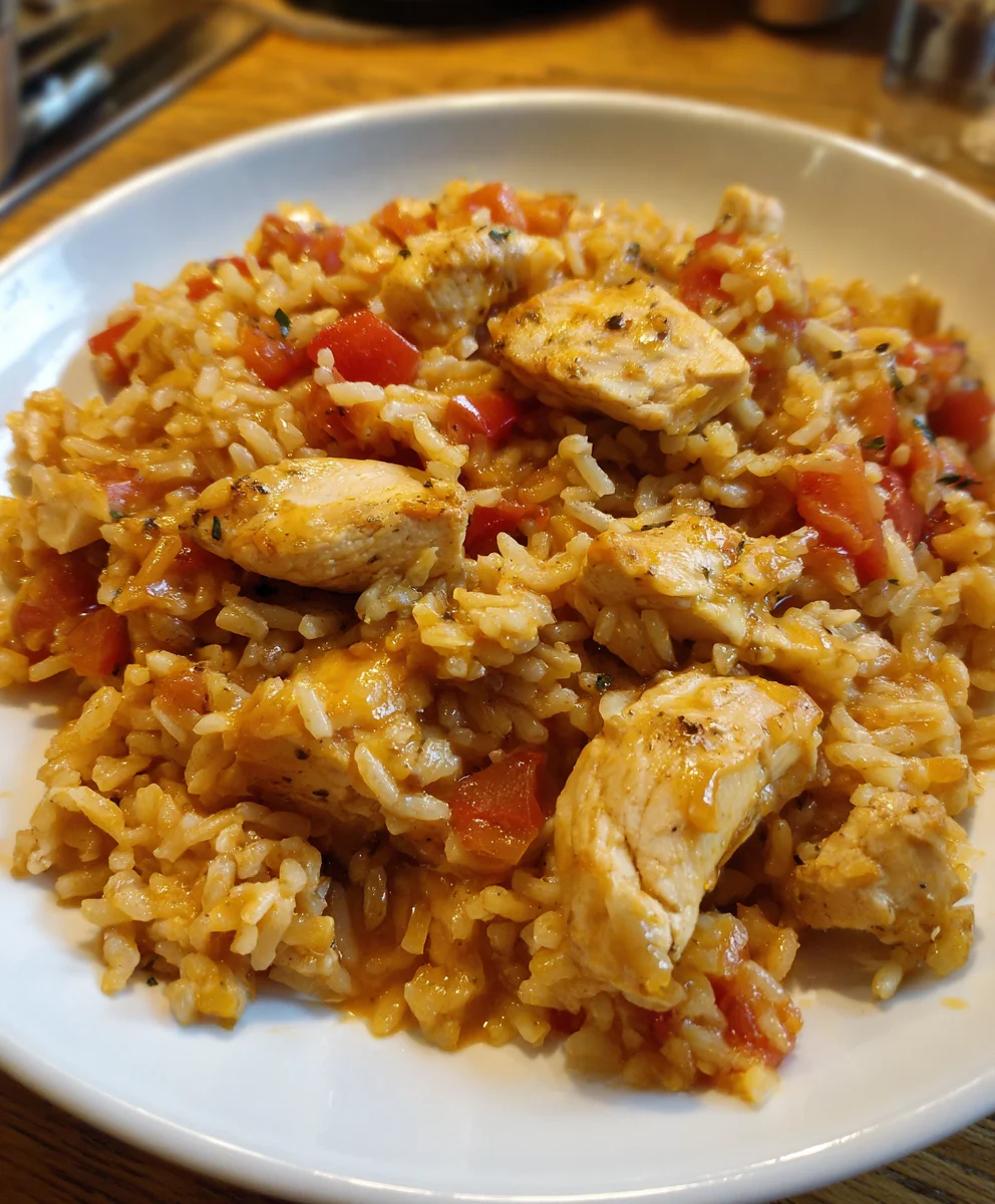 One Pot Queso Chicken and Rice – Creamy, Cheesy & Packed with Tex-Mex Flavor!