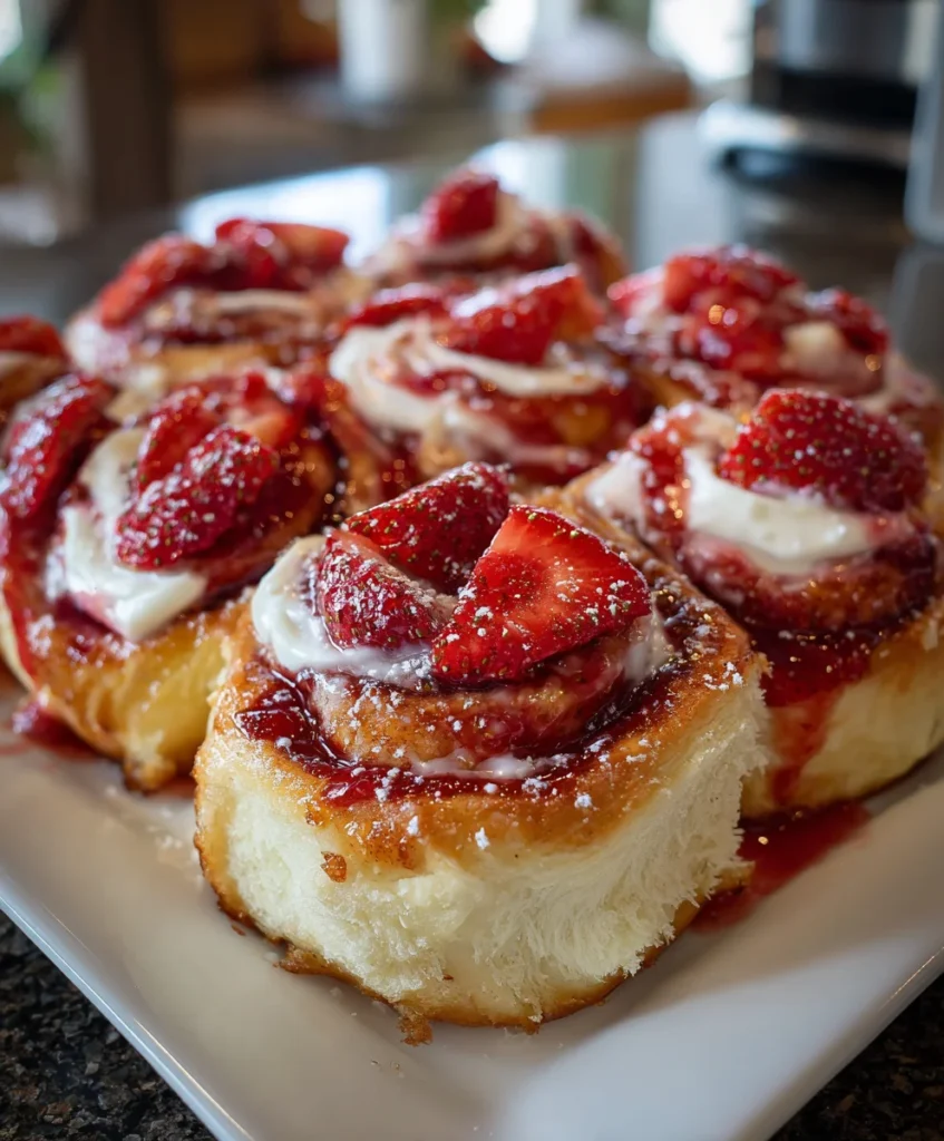 Strawberry Cinnamon Rolls – Soft, Gooey & Bursting with Sweet Berry Flavor!