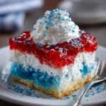 Red, White, and Blue Poke Cake – Festive, Moist & Bursting with Sweet Patriotic Flavor!