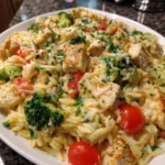 Cheesy Chicken Orzo Casserole – Creamy, Cheesy & Packed with Cozy Comfort Flavor!