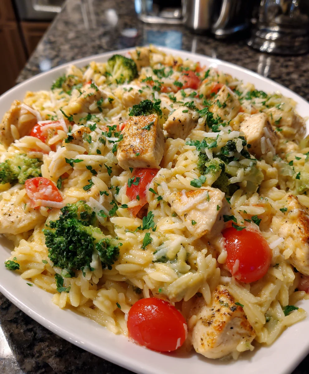 Cheesy Chicken Orzo Casserole – Creamy, Cheesy & Packed with Cozy Comfort Flavor!