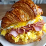 Easy Croissant Breakfast Sandwiches – Buttery, Cheesy & Packed with Morning Flavor!